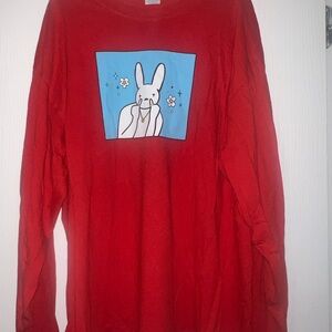 Red mens bad bunny Shirt